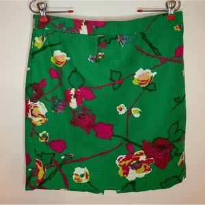 J. Crew Green Floral Cotton Pencil Skirt | 8P